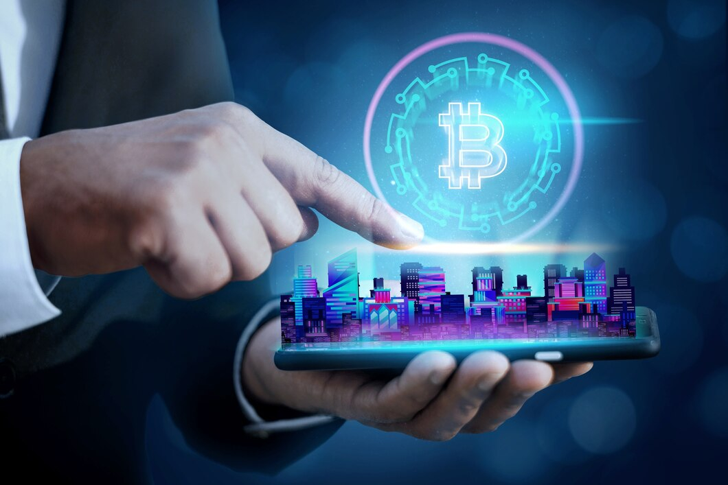 Illustration depicting the integration of cryptocurrency in the real estate market