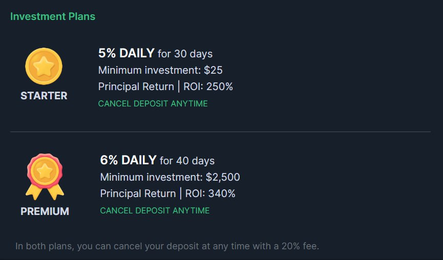 Тарифные планы merobit.com